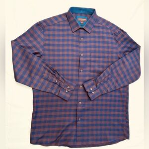 Johnston & Murphy Heathered Woven Long Sleeve Shirt